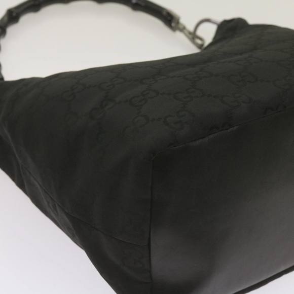 GUCCI Bamboo GG Canvas Hand Bag Black 000 0531 Auth ep3586 - Picture 15 of 16